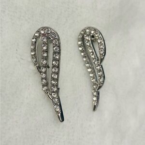 Cubic Zirconia Angel Wing Earrings. New.